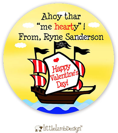 Little Lamb Design Gift Stickers - Pirate Ship