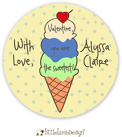 Little Lamb Design Gift Stickers - Ice Cream Cone Little Lamb Design Gift Stickers - Ice Cream Cone