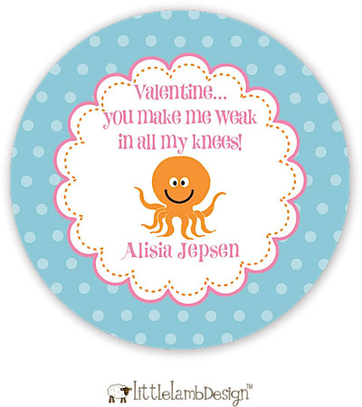 Little Lamb Design Gift Stickers - Octopus