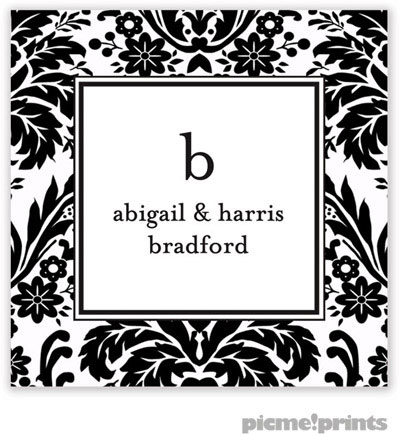 PicMe Prints - Gift Stickers - Damask Black PicMe Prints - Gift Stickers - Damask Black
