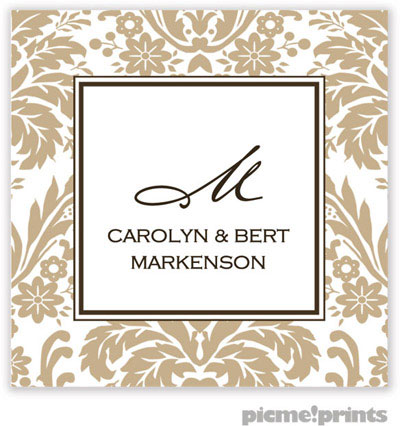PicMe Prints - Gift Stickers - Damask Tan PicMe Prints - Gift Stickers - Damask Tan