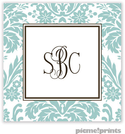 PicMe Prints - Gift Stickers - Damask Robin's Egg