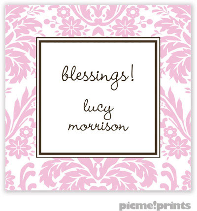 PicMe Prints - Gift Stickers - Damask Pink PicMe Prints - Gift Stickers - Damask Pink
