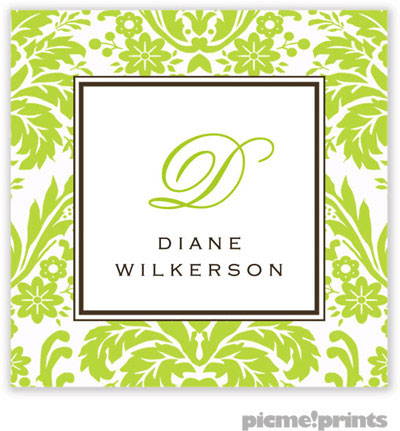 PicMe Prints - Gift Stickers - Damask Chartreuse PicMe Prints - Gift Stickers - Damask Chartreuse