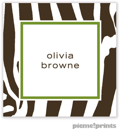 PicMe Prints - Gift Stickers - Contemporary Zebra Cilantro PicMe Prints - Gift Stickers - Contemporary Zebra Cilantro