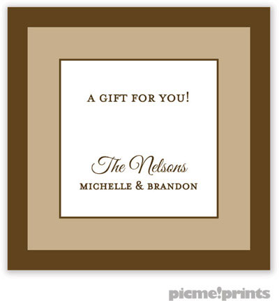 PicMe Prints - Gift Stickers - Chocolate Border Tan PicMe Prints - Gift Stickers - Chocolate Border Tan