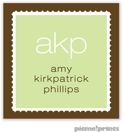 PicMe Prints - Gift Stickers - Scalloped Border Spring Green