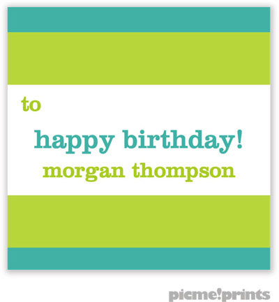 PicMe Prints - Gift Stickers - Bold Bands Turquoise/Chartreuse PicMe Prints - Gift Stickers - Bold Bands Turquoise/Chartreuse