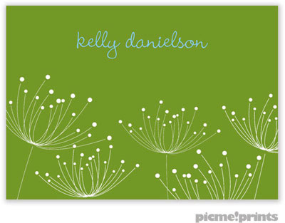 PicMe Prints - Gift Stickers - Dandelions White on Cilantro PicMe Prints - Gift Stickers - Dandelions White on Cilantro