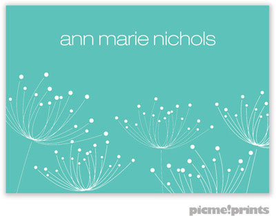 PicMe Prints - Gift Stickers - Dandelions White on Turquoise