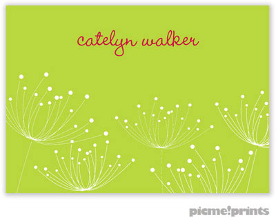 PicMe Prints - Gift Stickers - Dandelions White on Chartreuse