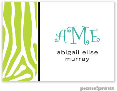 PicMe Prints - Gift Stickers - Zany Zebra Chartreuse