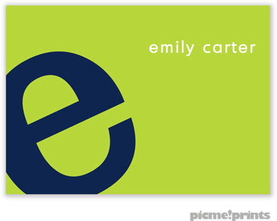 PicMe Prints - Gift Stickers - Alphabet Navy on Chartreuse