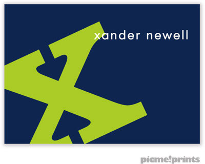 PicMe Prints - Gift Stickers - Alphabet Chartreuse on Navy