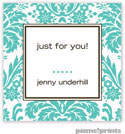 PicMe Prints - Gift Stickers - Damask Turquoise