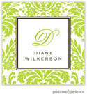 PicMe Prints - Gift Stickers - Damask Chartreuse