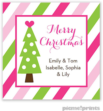 Holiday Gift Stickers by PicMe Prints - Tree With A Heart Square Holiday Gift Stickers by PicMe Prints - Tree With A Heart Square