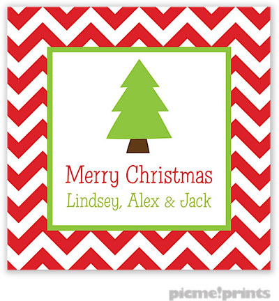 Holiday Gift Stickers by PicMe Prints - Christmas Tree Square Holiday Gift Stickers by PicMe Prints - Christmas Tree Square