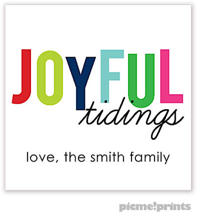 Holiday Gift Stickers by PicMe Prints - Joyful Tidings Square Holiday Gift Stickers by PicMe Prints - Joyful Tidings Square