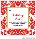 Holiday Gift Stickers by PicMe Prints - Holiday Damask Poppy
