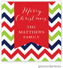 Holiday Gift Stickers by PicMe Prints - Chevron Christmas Square