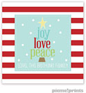 Holiday Gift Stickers by PicMe Prints - Joy Love Peace Tree Square