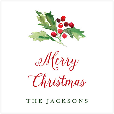 Holiday Gift Stickers by PicMe Prints - Holly Holiday Gift Stickers by PicMe Prints - Holly