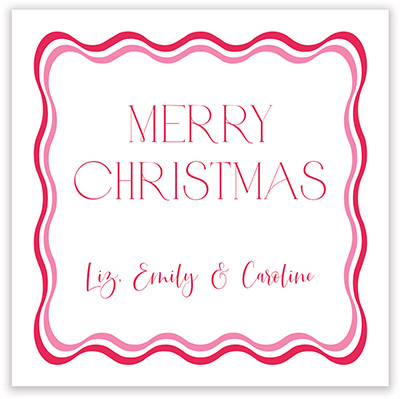 Holiday Gift Stickers by PicMe Prints - Double Wave Border