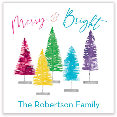 Holiday Gift Stickers by PicMe Prints - Bottle Brush Trees
