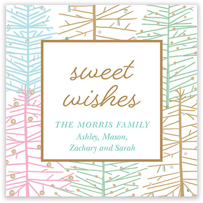 Holiday Gift Stickers by PicMe Prints - Tinsel Trees