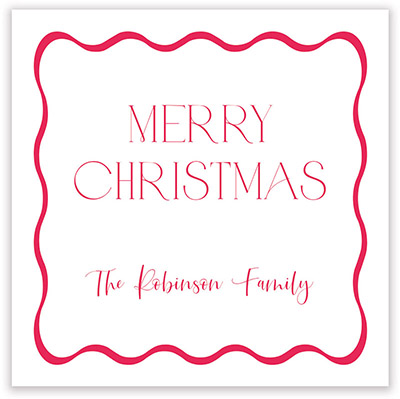 Holiday Gift Stickers by PicMe Prints - Thin Wave Border