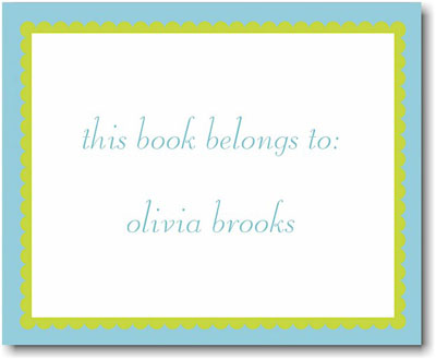 Stacy Claire Boyd Gift Stickers - Aqua Ruffled Border Stacy Claire Boyd Gift Stickers - Aqua Ruffled Border
