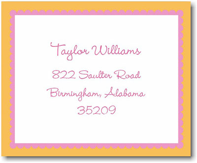 Stacy Claire Boyd Gift Stickers - Orange Ruffled Border