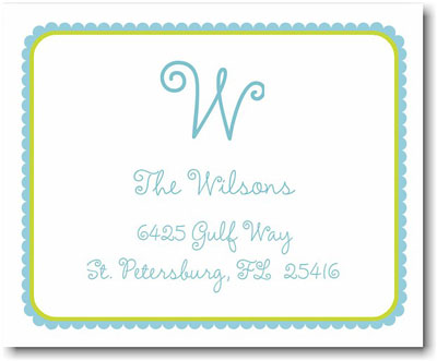 Stacy Claire Boyd Gift Stickers - Blue Round Ruffled Border Stacy Claire Boyd Gift Stickers - Blue Round Ruffled Border