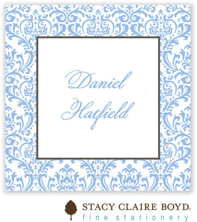 Gift Stickers by Stacy Claire Boyd - Damask Dream - Blue