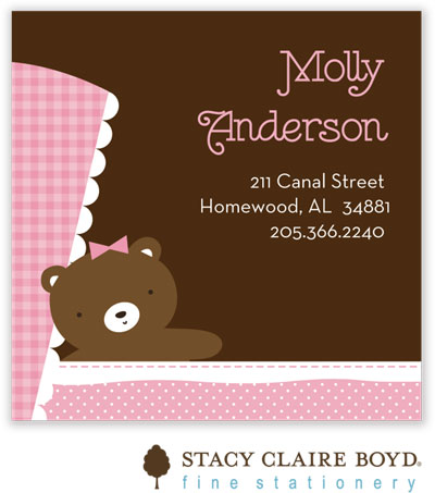 Gift Stickers by Stacy Claire Boyd - Teddy Pram - Pink
