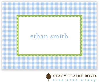 Gift Stickers by Stacy Claire Boyd - Gleeful Gingham - Blue
