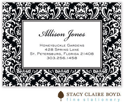 Gift Stickers by Stacy Claire Boyd - Vintage Damask - Black