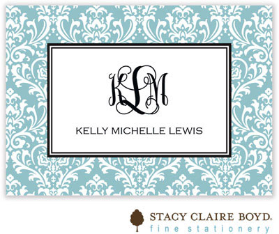 Gift Stickers by Stacy Claire Boyd - Vintage Damask - Blue