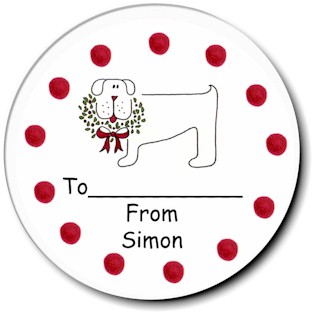Sugar Cookie Holiday Gift Stickers - Dog