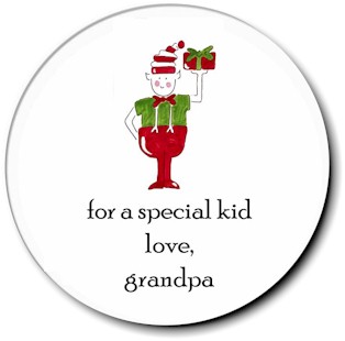 Sugar Cookie Holiday Gift Stickers - Elf