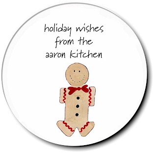 Sugar Cookie Holiday Gift Stickers - Gingerbread