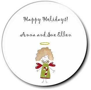 Sugar Cookie Holiday Gift Stickers - Christmas Angel
