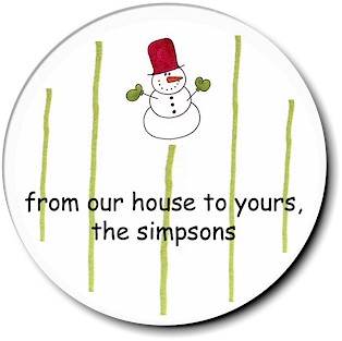 Sugar Cookie Holiday Gift Stickers - Snowdude