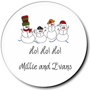 Sugar Cookie Holiday Gift Stickers - Snow Family