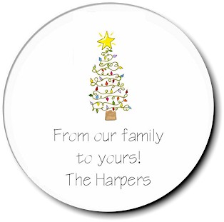 Sugar Cookie Holiday Gift Stickers - Christmas Tree
