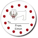 Sugar Cookie Holiday Gift Stickers - Dog