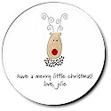 Sugar Cookie Holiday Gift Stickers - Rudolph