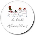 Sugar Cookie Holiday Gift Stickers - Snow Family