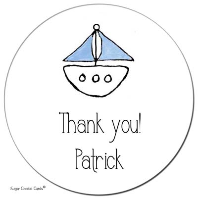 Sugar Cookie Gift Stickers - Boat